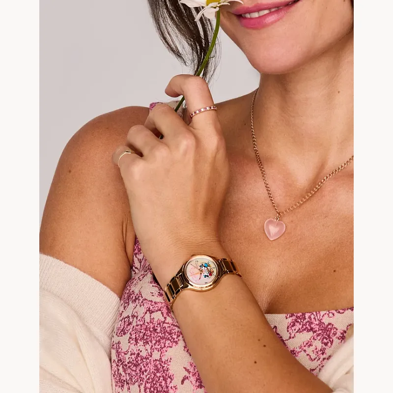 Mickey Mouse & Minnie Mouse Take Paris White Dial Stainless Mickey Mouse & Minnie Mouse Take Paris White Dial Stainless